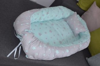 Protectie somn - Babynest, Babymat Handmade, model 75 cm x 40 cm, culoare turquoise